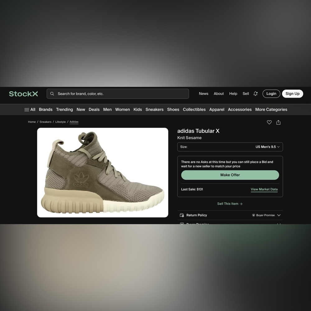 Men’s Adidas Tubular shoes in Excellent condition Retail $220